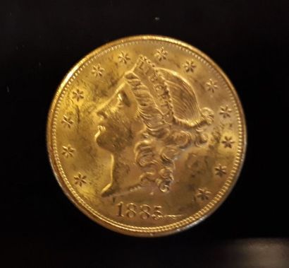 1 monnaie en or : 20$ US 1885