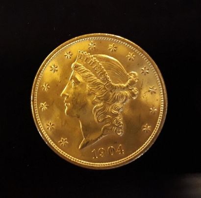 1 monnaie en or : 20$ US 1904
