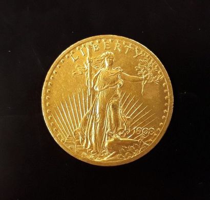 1 monnaie en or : 20 US $ 1908