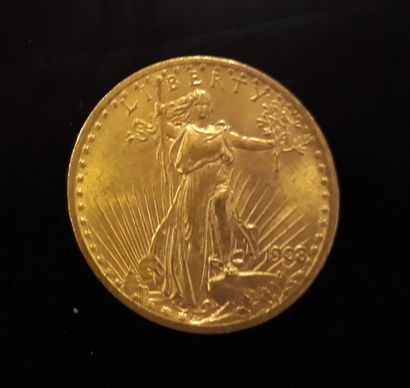 1 monnaie en or : 20 US $ 1908