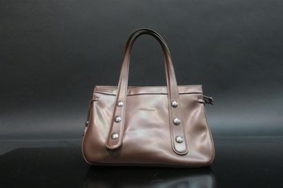 LONGCHAMP. Sac à main en cuir brun