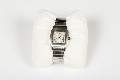 CARTIER. Montre bracelet en acier sur bracelet...