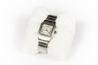 CARTIER. Montre bracelet en acier sur bracelet...