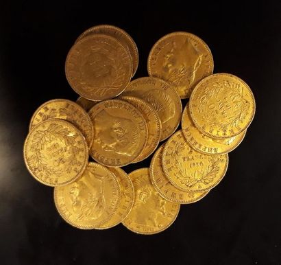 16 monnaies en or: 20 FF Napoléon III