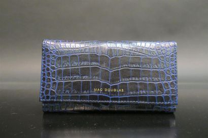 MAC DOUGLAS. Portefeuille en cuir marine....