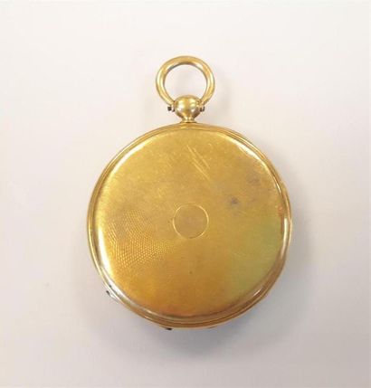 Montre de poche en or guilloché. XIXème siècle....