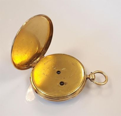 Montre de poche en or guilloché. XIXème siècle....