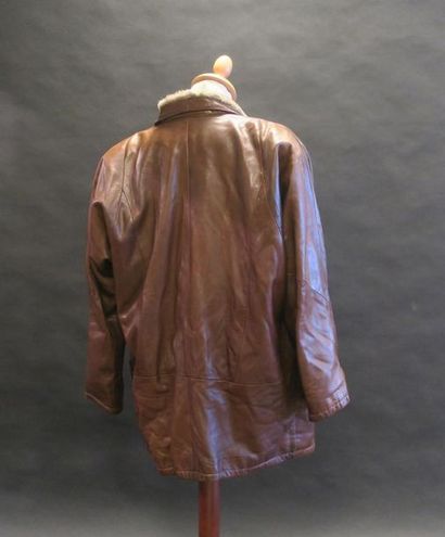 Veste de dame en cuir d agneau chocolat,...