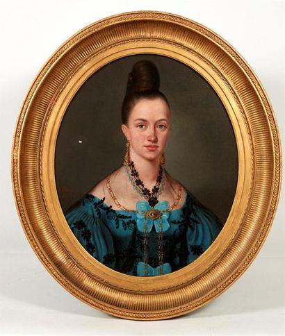 MILLOIS (XIXème siècle) 
Jeune fille en bleu....