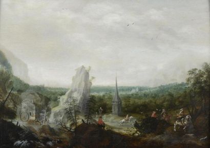 Attribué à Jan TILENS (1589 - 1630) Cavaliers...