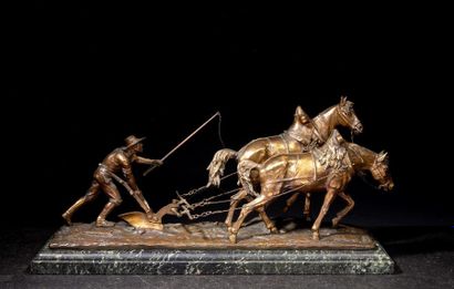 Edouard DROUOT (1859-1945)
Laboureur
Bronze...