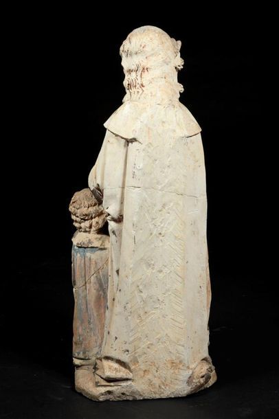 Joseph et l'Enfant Jésus en pierre calcaire...