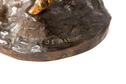 Jules Edmond MASSON (1871-1932)
Cerf et biche
Bronze...
