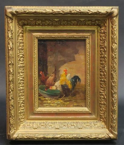 Edmond VAN COPPENOLLE (1846-1915) 
Coq et...