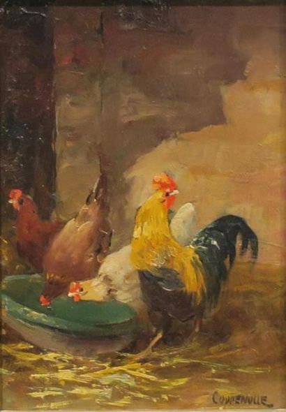 Edmond VAN COPPENOLLE (1846-1915) 
Coq et...