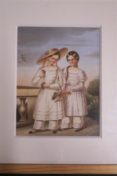 Ecole française du XIXème siècle
Deux fillettes...