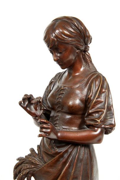 Eutrope BOURET (1833-1906) Jeune paysanne...