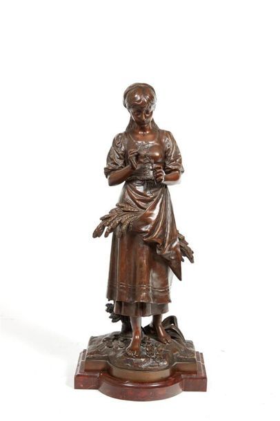 Eutrope BOURET (1833-1906) Jeune paysanne...