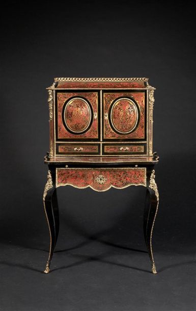 Bonheur du jour en marqueterie Boulle d écaille...