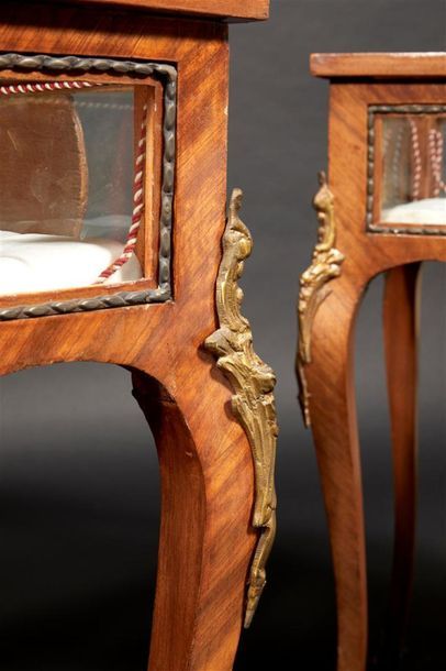 Paire de tables-vitrines de présentation...