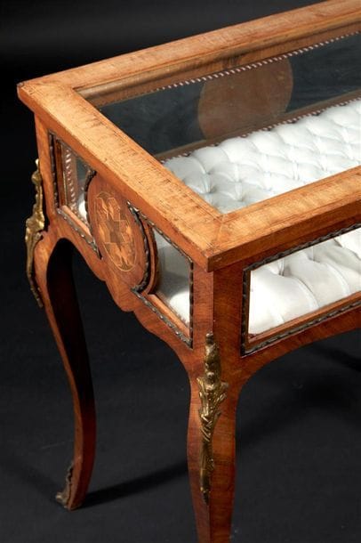 Paire de tables-vitrines de présentation...