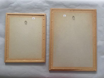 Set of six framed vintage photographs. Portraits...