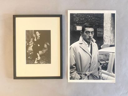 Two portraits of Serge Gainsbourg. A silver...