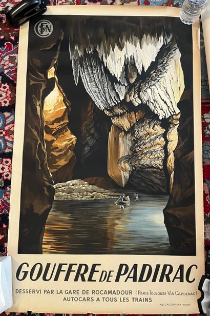 RUDAY, Lucien. Padirac Chasm. Lithographic...
