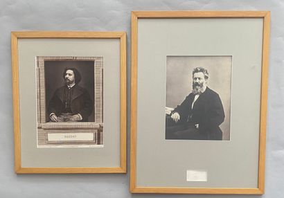 Set of six framed vintage photographs. Portraits...