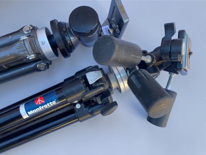 Set of three tripods (including one Manfrotto)...