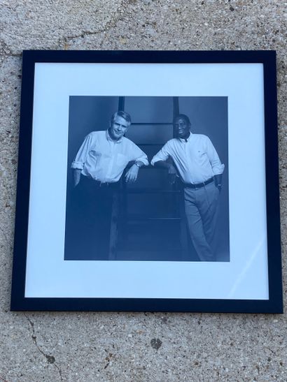 Portrait of two men. Silver gelatin print...