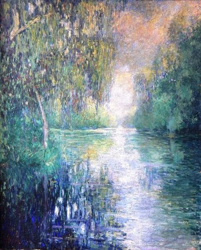 ECOLE FRANCAISE
Arbres au bord de l'étang,...