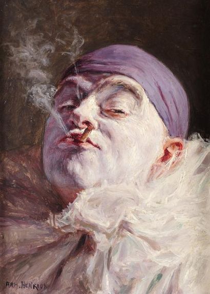 Armand HENRION (1875-1958)
«Le Clown fumant»....