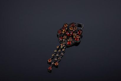 Pendentif broche fleur en argent rhodié (925...