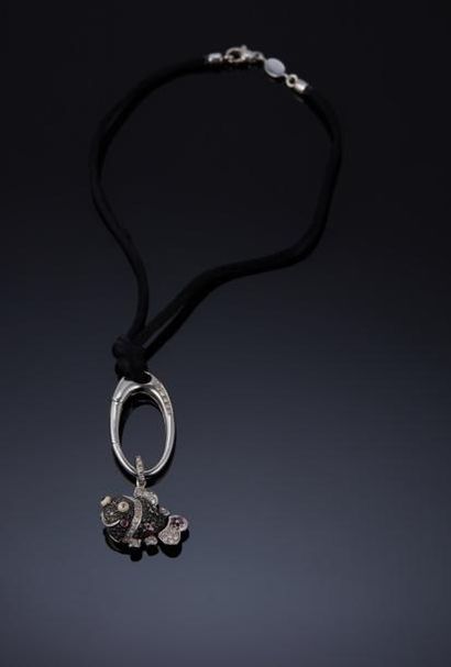 Pendentif AARON BASHA en or gris 18k (750...