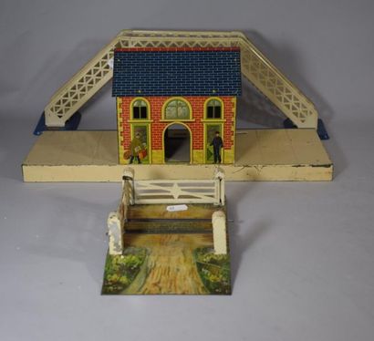 Small station in lithographed sheet metal...