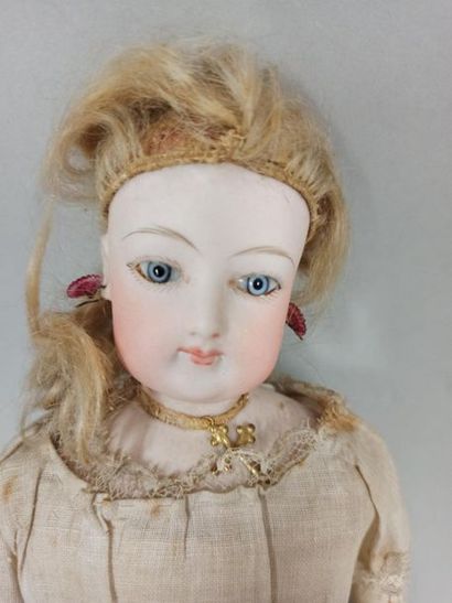 Porcelain headstock with closed mouth, blue...