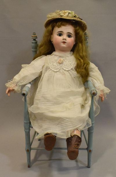 German doll, bisque head, closed mouth, marked...