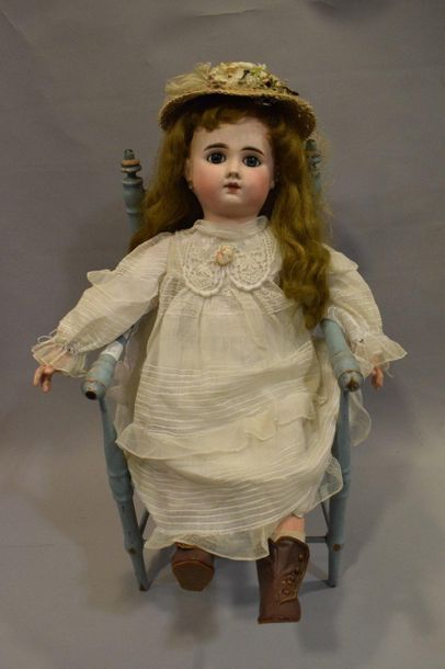German doll, bisque head, closed mouth, marked...