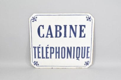 TELEPHONE CABIN CABINET enamelled rectangular...