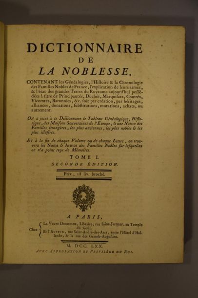 DICTIONARY of the nobility containing genealogies,...