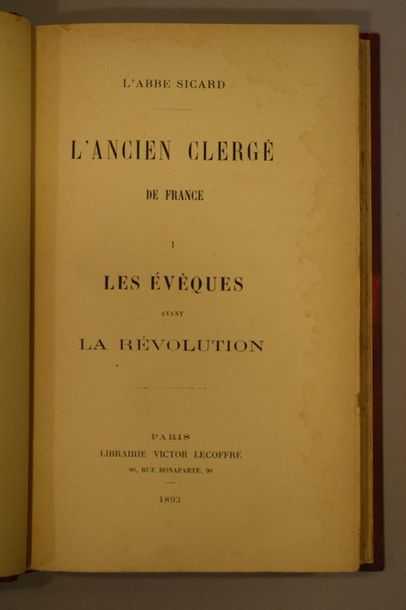 Lot comprising :



- SICARD (the Abbot),...