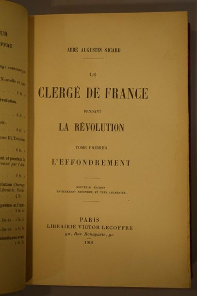 Lot comprising :



- SICARD (the Abbot),...