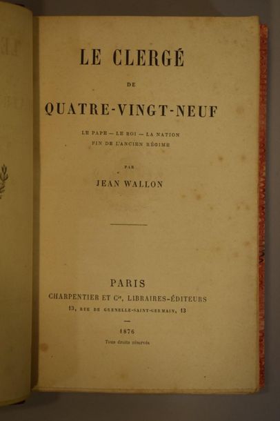 Lot comprising :



- SICARD (the Abbot),...