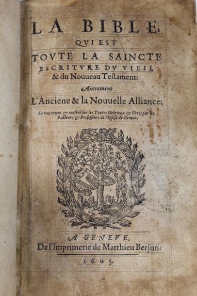 BIBLE (La), qui est toute la sainte écriture...