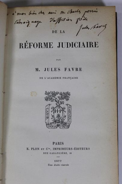 FAVRE Jules

De la réforme judiciaire, E....
