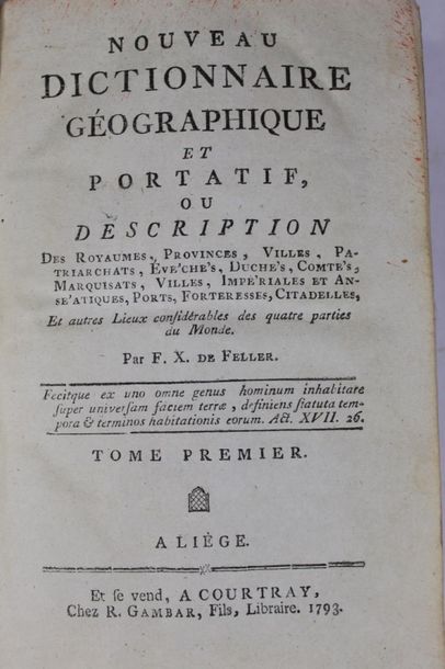 FELLER de, F.X.

Nouveau Dictionnaire Géographique...