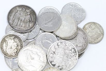 Lot de pièces en argent et en cupronickel....