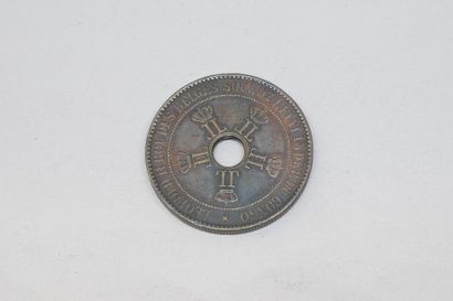 Pièce en cuivre de 10 centimes - Léopold...