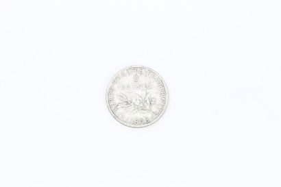 Pièce de 2 francs Semeuse, 1898 Paris, tranche...